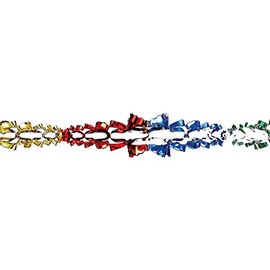 Davies Multi Colour Christmas 2 Tone Foil Ceiling Decorations - 15cm x 2.7M Garland