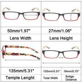 Reading Glasses 4 Pairs Quality Spring Hinge Stylish Designed Women Glasses for Reading (1.00, 4 Pack Mix Color)
