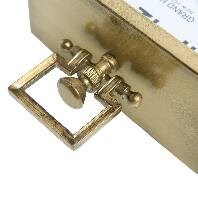 NIKKY HOME Small Gold Table Clock, Silent Non-Ticking Classic Battery