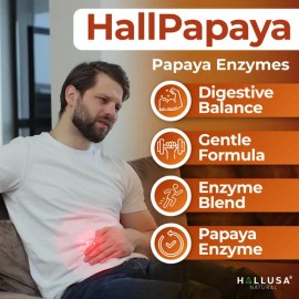 Hallusa Papaya Enzyme Enzimas Digestivas 60 Tabletas