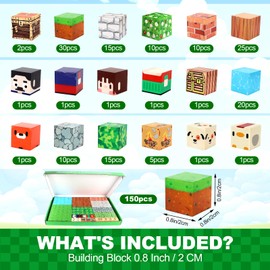 Magnetic Building Blocks, Magnetic Toy Blocks, 150 Pieces Magnetic Building Blocks Building Toy, Magnetic Block Set for Boys Girls, STEM Montessori Toy from 3 Years, Gift for Children