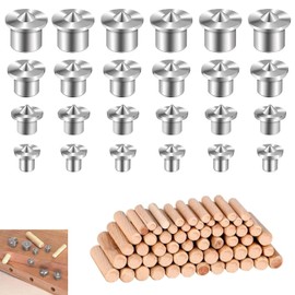 Wooden Dowel Set - Complete Package with Centering Points and Drilling Template for Precise Furniture Projects