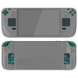 eXtremeRate Replacement Full Set Buttons for Steam Deck OLED Handheld Console, Emerald Green DIY Custom ABXY D-pad Trackpad Bumpers Triggers Buttons with Tools for Steam Deck OLED Console - No Console