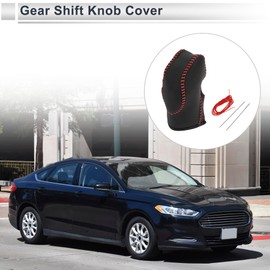 RATCHROLL Gear Shift Knob Cover for Ford Fusion 2013-2016 Anti-Slip Stick Shifting Handle Protector Faux Leather 1 Pc Black Red