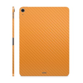 Carbon Fiber Tablet Skin Compatible with Apple iPad Air 11" (M3) 2025 - Solid Orange - Premium 3M Vinyl Protective Wrap Decal Cover - Easy to Apply | Crafted in The USA by MightySkins