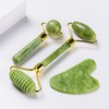 ILamourCar Gua Sha Stone & Face Roller Gift Set, Natural
