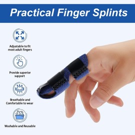 COYUN Pack of 3 Finger Splints, Adjustable Finger Support, Snap Finger Splint Finger Protection, Soft Comfortable Finger Support for Broken, Sprains, Tendonitis and Swollen Fingers