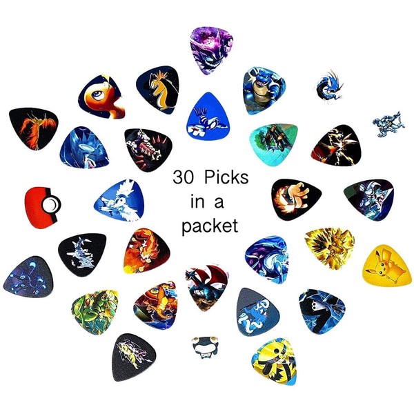 Pokemon Guitar picks (Mega Edition)(Collectibles)(30 picks in a Packet)