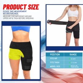 XdealCozyxc Hip Support for Women Men, Hip Brace for Sciatica Relief and Pulled Groin