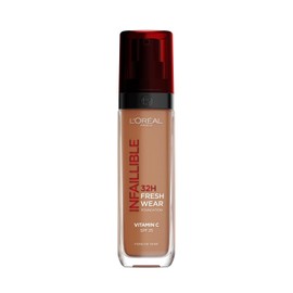 L'Oréal Paris Liquid Foundation, Full Coverage, Lasting Wear, With Vitamin C and SPF 25, Infallible 32H Fresh Wear, 365 Deep Golden