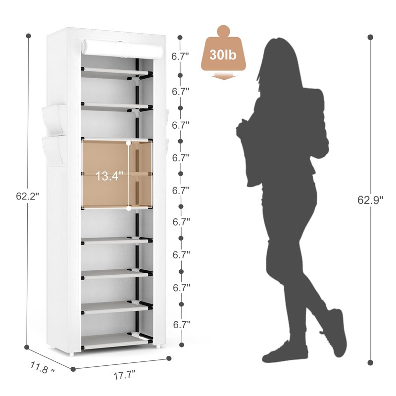 VILICK Shoe Rack with Cover Narrow Shoe Rack Organizer with