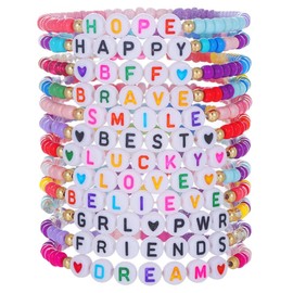 ZKGYUS Pack of 12 Pearl Bracelets, Women's Bracelet Set, Colourful Beads Stretch Bracelet, Bead Bracelet, Stackable Boho Bracelets, Summer Beach Beads Set, Jewellery for Women and Girls, multicoloured