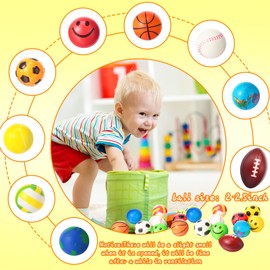 20 Pieces Mini Stress Balls Soft Foam Sports Balls Bouncy Fidget Balls for Adults and Teens Carnival Prizes, Stress Relief, Birthday Gifts, Party Favors, 9 Styles