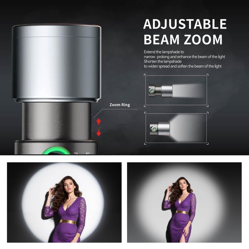 PHOTOOLEX 4 Colors Photography Flashlight with 20 Magnetic Pattern Gobos,