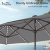 PHI VILLA 13ft Large Patio Umbrella with Solar Lights, Double-Sided