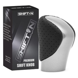SHIFTIN Gear Shift Knob Shifter for Lexus ES GS GX is NX RC RX 200t 300 350 3450h 450hL 350L (Black Leather/Gray Silver)