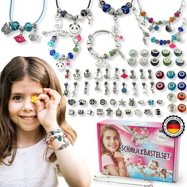 Orbikus School gifts for girls, jewellery craft set for girls, jewellery craft girls, school cone girls, small, 6-7, 8-9, 10-11, 12 years (pink, pink)