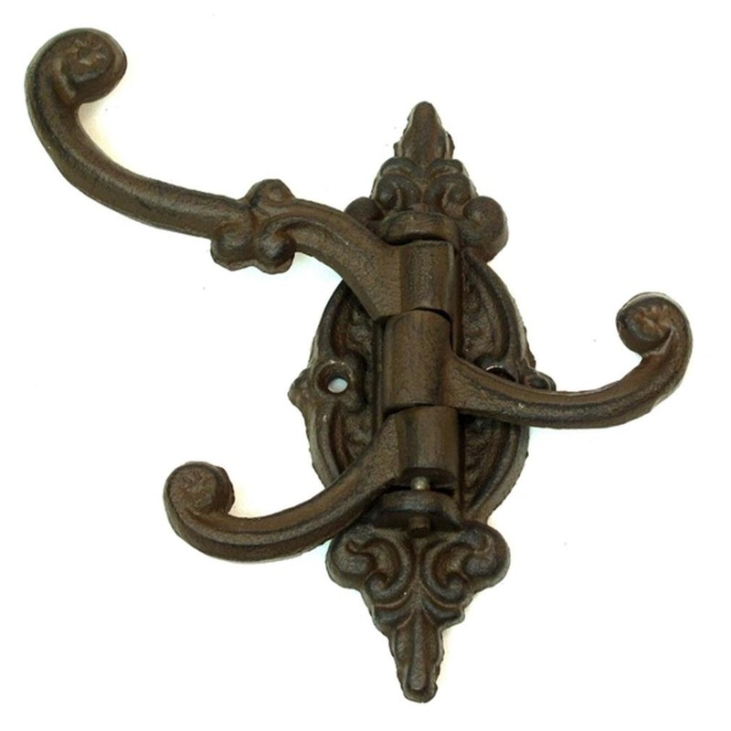 Cast Iron Vintage Antique Victorian Swing Arm Swivel Wall Hook
