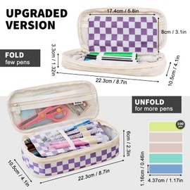 Big Capacity Pencil Pen Case, Pencil Pouch with Sticky Note and 4 Compartments Large Multifunctional Stationery Organizer for Girls Boys, Office Makeup Bag Portable Pen Bag for Students Women Men