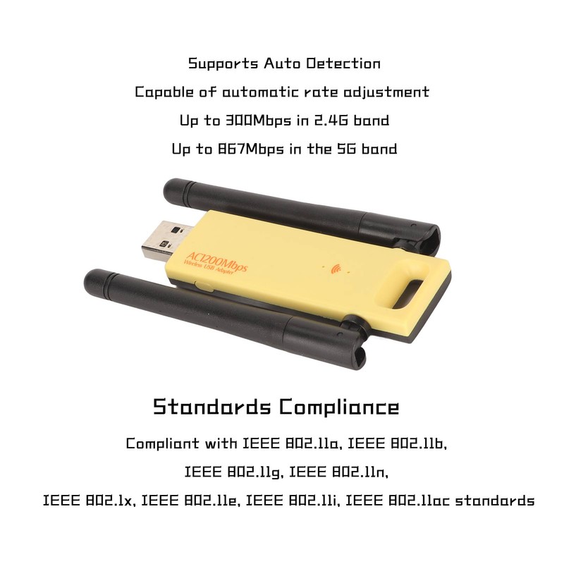 USB WiFi Adapter 2.4G 5G Dual Band Dual Antennas 802.11AC