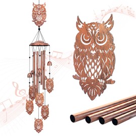 Owl Wind Chimes Outdoor Owl Gifts for Women/Men/Mom/Wife/Grandma Birthday Gifts Memorial Gift Metal WindChimes for Outside/Indoors, Lawn, Patio, Home, Porch, Yard Decor, Garden Decorations