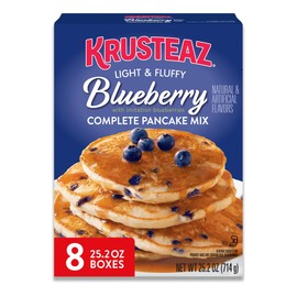 Krusteaz Complete Pancake Mix, Blueberry Pancake Mix, 25.2-Ounce Box (Pack of 8)