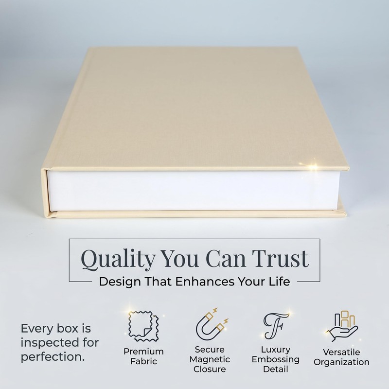 Decorative Faux Books Set of 2,Linen Decorative Boxes for Coffee