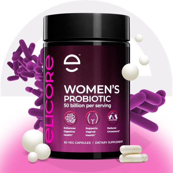 ELICORE Women’s Probiotic 50B CFU – 5-in-1 Digestive, Gut &