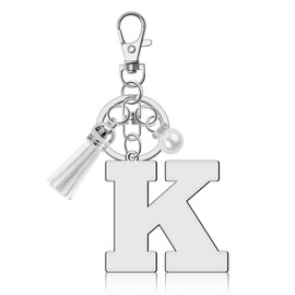 Ximalun Initial Letter Keyring for Women Alphabet Keyring Initial Letter A-Z Keyring Letter Tassel Charm Keyring Initial Letter Keyring for Purse Handbag Christmas Birthday Gift