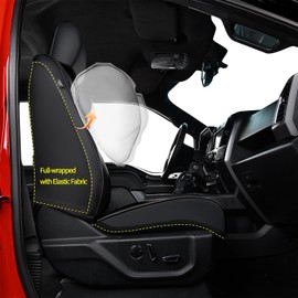 KOSIMAZ Silverado Sierra Truck Napa Leather Seat Covers, for 2019-2026 Chevy Silverado GMC Sierra 1500 & 2020-2026 2500HD 3500HD Crew Double Regular Extended Cab(Front Pair, Black 2pcs)