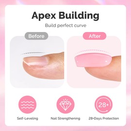 MelodySusie Builder Nail Base Gel Rose Pink Builder Gel for Nails Thickening, Soak Off UV Gel,Extension Gel Rhinestone Nail Glue Gel in a Bottle for Nail Art Design Gift for Women-028