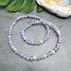 Large Pale Pastels Faceted Glass Bead Anklet on Elastic -