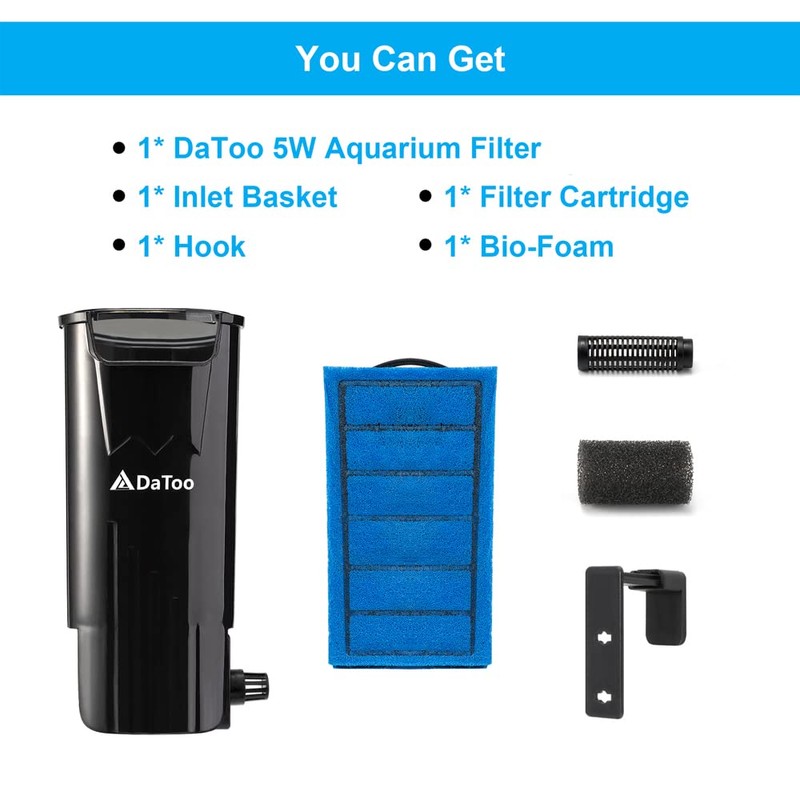 DaToo Aquarium Power Filter in-Tank Ultra Silent Small Fish Tank