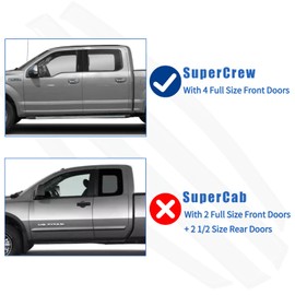 Outside Mount Window Visors Rain Guards Fit for 2015-2024 Ford F150 SuperCrew, Fit for 2017-2024 F150 Raptor F250 F350 F450 F550 Super Duty Crew Cab, Side Wind Deflectors Vent Shade