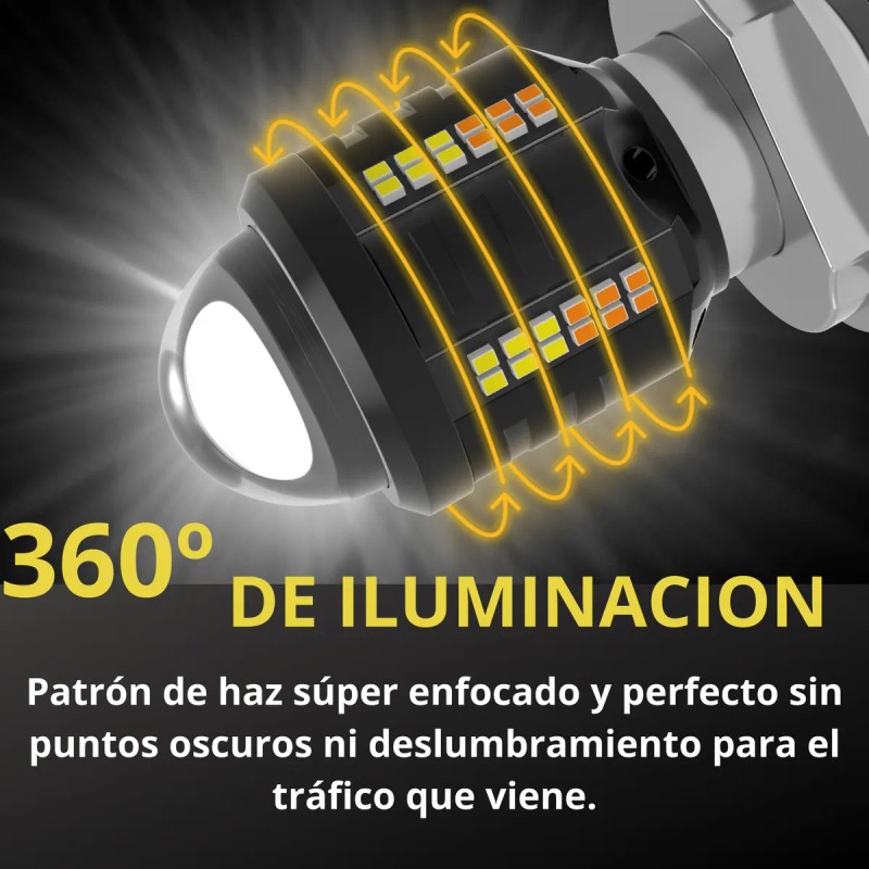Par Foco Lupa Proyector Luz Bco Amarillo Moto Italika W150