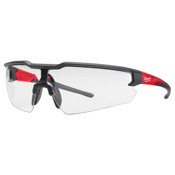 Milwaukee Protective goggles clear scratch resistant and anti-fog, One Size, 4932478763,Red