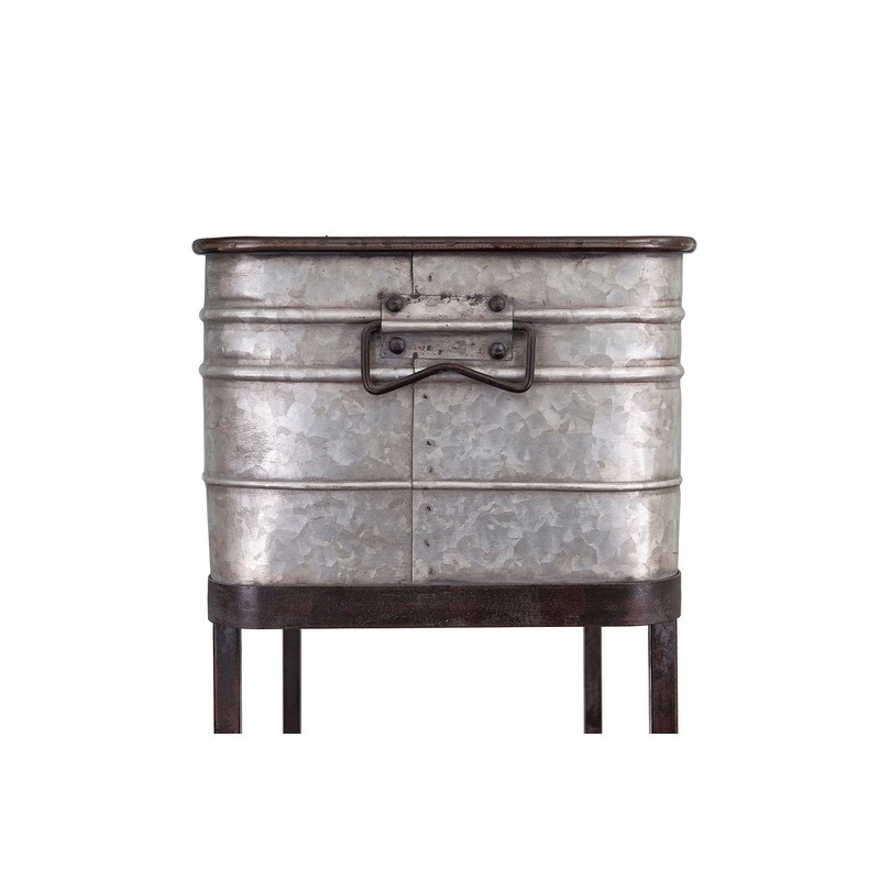 Creative Co-Op Metal Bucket/Planter on Stand with Casters