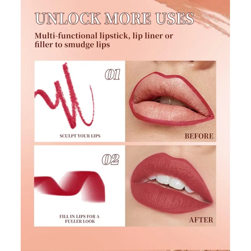 Set Labiales Mate En Barra Larga Duración Con Estuche 6pcs