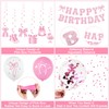 Pink Bow Birthday Decorations, Bow Coquette Birthday Decorations for Girls,
