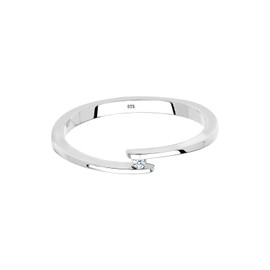 Elli Diamonds Women's Engagement Ring with Diamond (0.015 ct.) in 925 Sterling Silver, Facet cut, Diamond