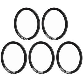 Yundxi 5 Pieces Bicycle Washer Set Road Bike Bottom Bracket Speed Cassette Washer Anodized Aluminum Alloy MTB Flywheel Hub Washer Spacer (Black Dia. 29mm Thick 2mm)