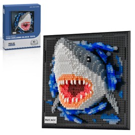 BNG Wall Art Shark Building Sets for Adult,Animals Building Blocks for Wall Decor or Table Display,Creative Toy Gift for Teens Boys 14+,Not Compatible with (2166 PCS)