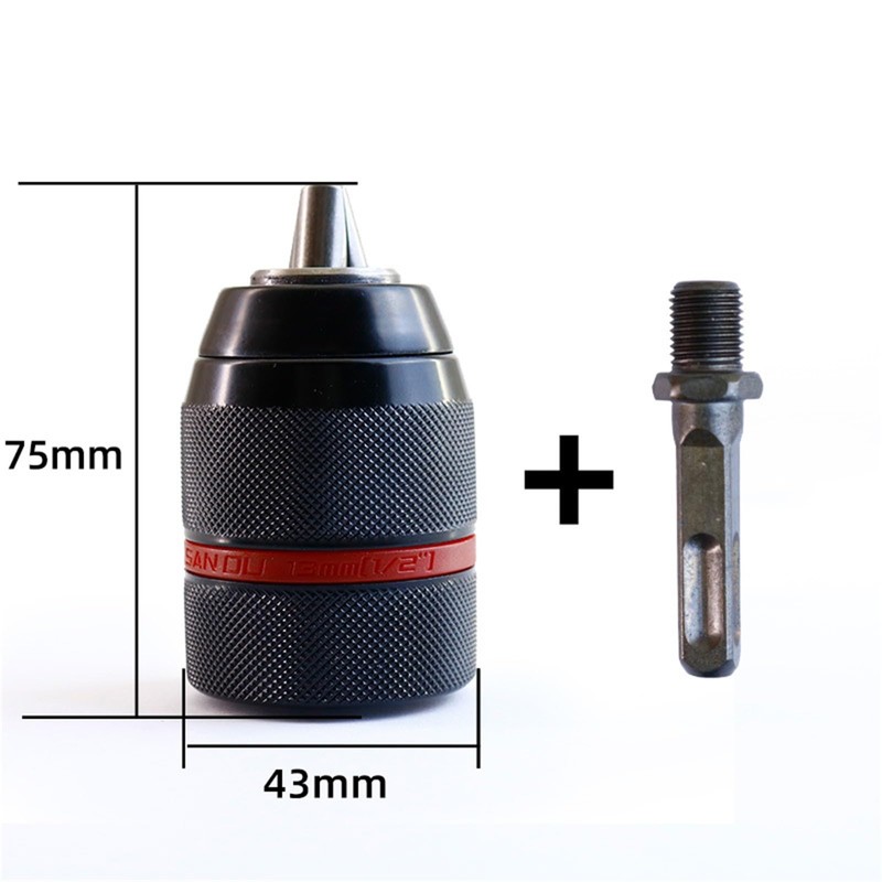 Ptazucv 1.5-13mm Keyless Drill Chuck Duty 1/2''-20UNF, With 3/8" SDS-Plus