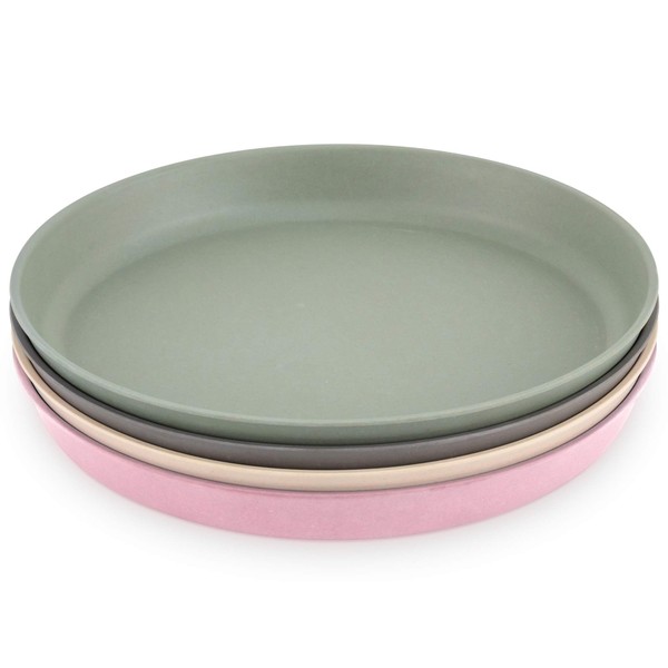WeeSprout WeeSprout Bamboo Plates, Set of 4, Kid-Sized Bamboo Kids
