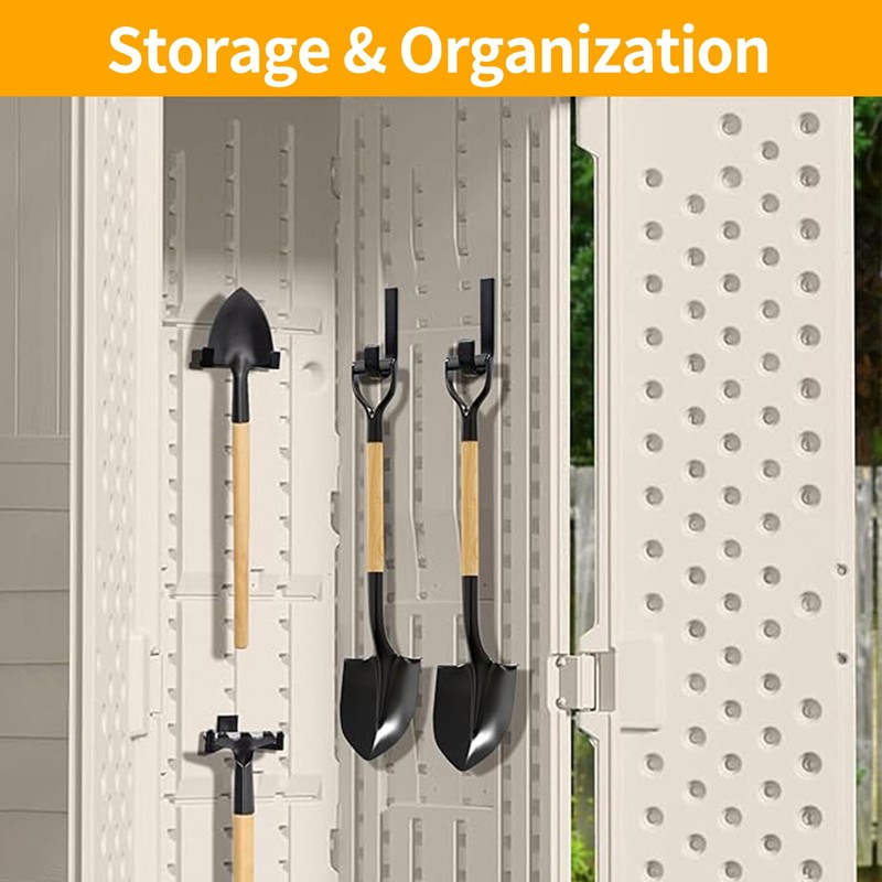 WIN&YING 6 Pack Storage Shed Hooks for Suncast, Black Single-Head