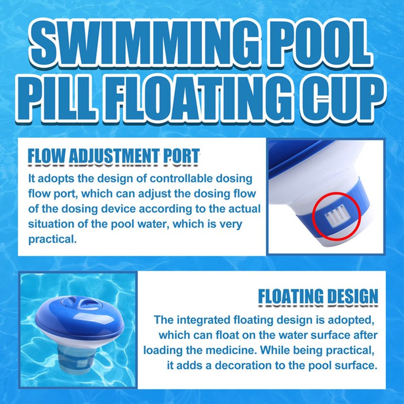 Floating Mini Chemical Dispenser Adjustable Plastic 600 Mah Floating Chlorine
