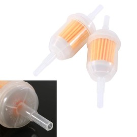 Terisass Universal Inline Outboard Gas Fuel Filter, 2pcs, 6/8mm Hose, Compatible with Lawn Mower, Small Tractor, Yellow, In Line, Performance Part