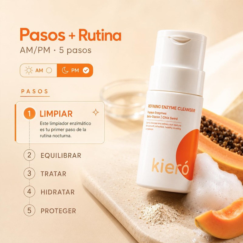 KIERO Limpiador Facial Enzimático en Polvo Refining Enzyme Cleanser 50