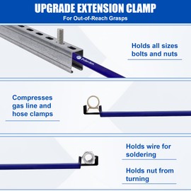 2025 Upgrade Extension Clamps Tool, Hold Nuts, Bolts & Hose Clamps-Your Third Hand in the Tight Space Extension Clamp Tight Tool, Versatile Vise Grip for Small Spaces 3 Year Warranty | P Polerden