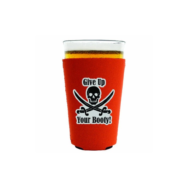 Give Up Your Booty Pint Glass Coolie Orange
